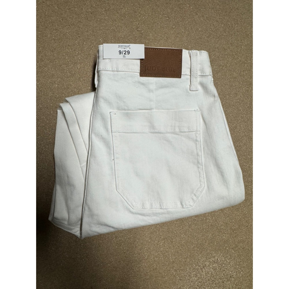 Judy Blue Women White High Waisted Cargo Cropped Pants Size 9 29
